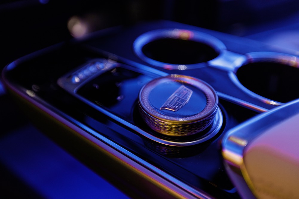 Center console the 2026 Cadillac LYRIQ V a dynamic, modern and fully electric SUV.
