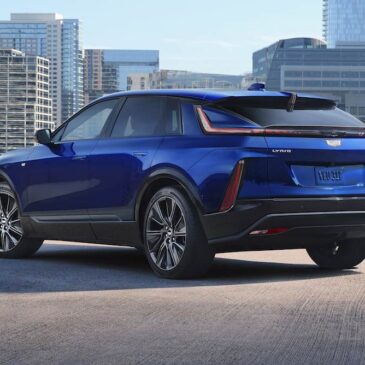 Rear 3/4 view of the 2026 Cadillac LYRIQ V